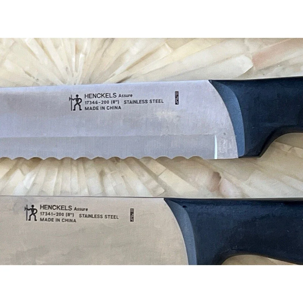 Henckels Assure‎ Knife Set 5 Piece Knives Serrated Stainless Steel Black Handle